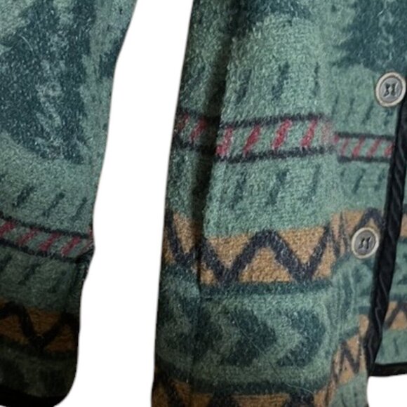 Vintage Coldwater Creek Aztec Southwestern Wool Blend Blazer Jacket Medium - Picture 4 of 7